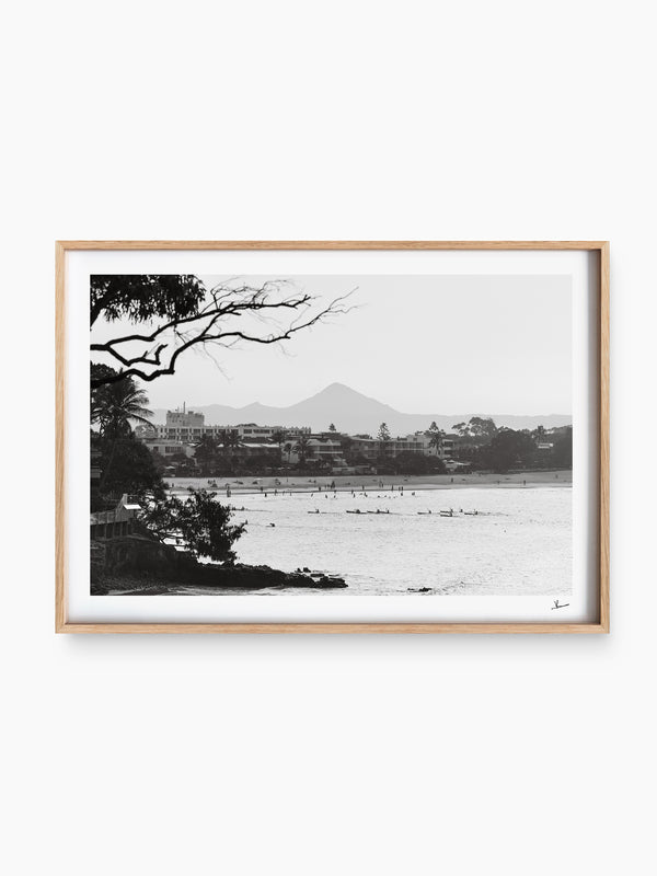 Across the Bay – Noosa Black and White Wall Art Print