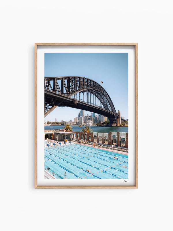 North Sydney Olympic Pool — wall art print in ShadowBox Raw Wood frame · Australia Unseen