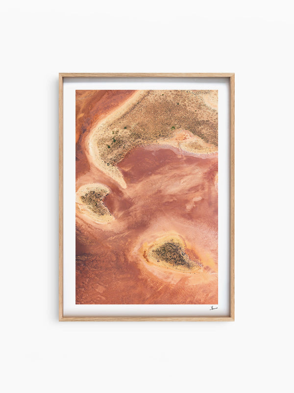 Salt Islands — wall art print in ShadowBox Raw Wood frame · Australia Unseen