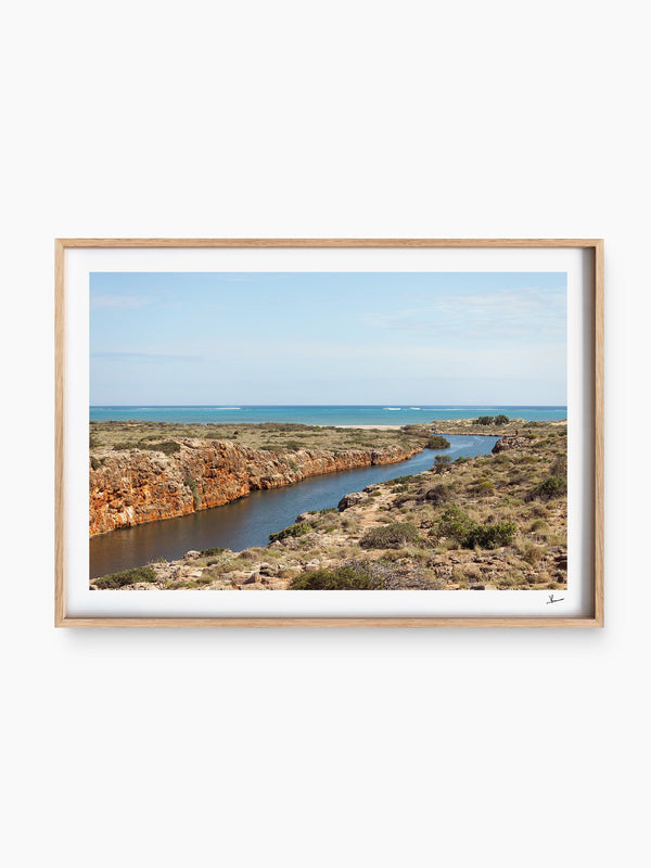 Yardie Creek — wall art print in ShadowBox Raw Wood frame · Australia Unseen
