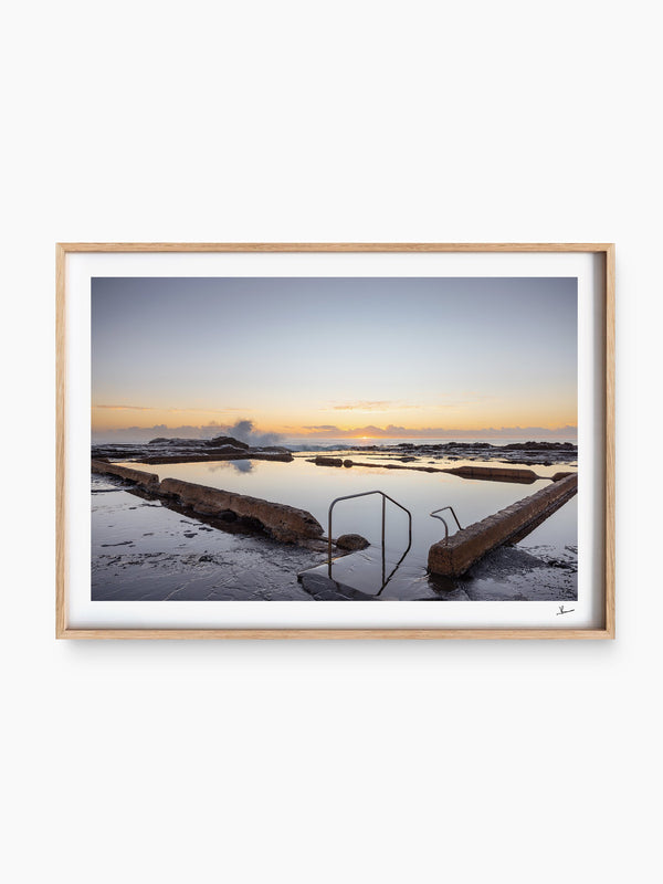 Werri Beach Pool — wall art print in ShadowBox Raw Wood frame · Australia Unseen