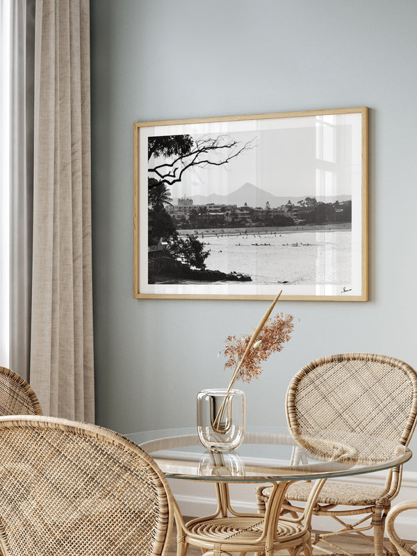 Across the Bay – Noosa Black and White Wall Art Print