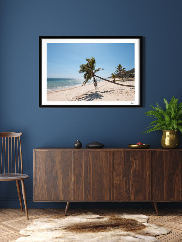 Tanga Leaning Palm - Moreton Island Wall Art Print