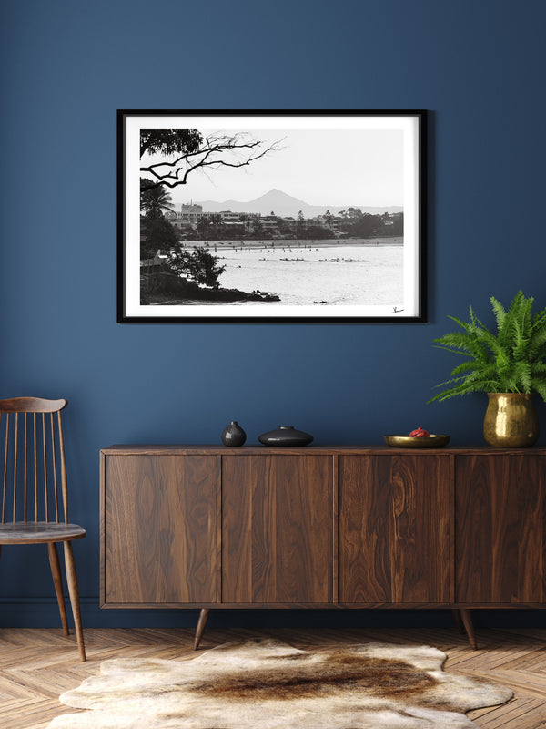 Across the Bay – Noosa Black and White Wall Art Print