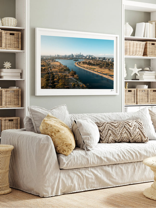 Melbourne Skyline 02 - Albert Park Wall Art Print