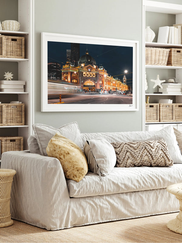 Flinders Street Station (night time) - Wall Art Print