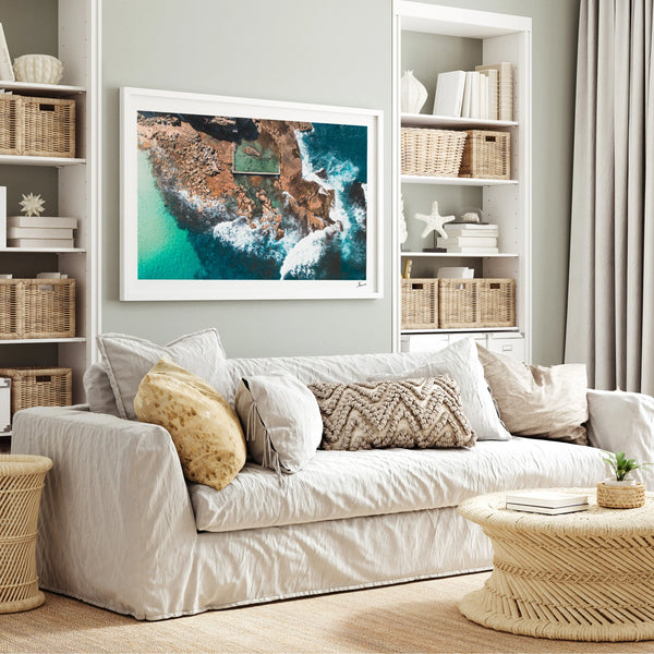 Low Tide Geometry – North Curl Curl Pool Aerial Wall Art Print