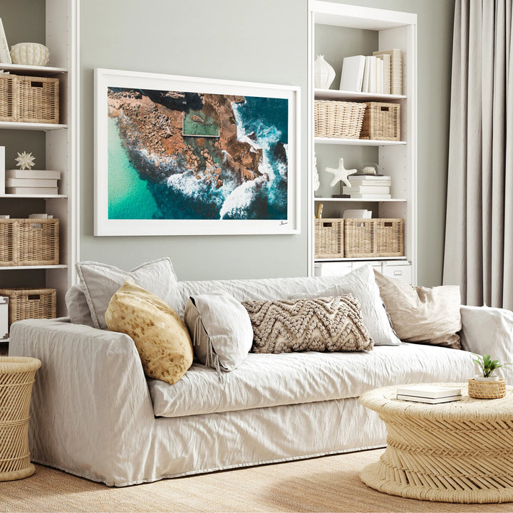 Low Tide Geometry – North Curl Curl Pool Aerial Wall Art Print