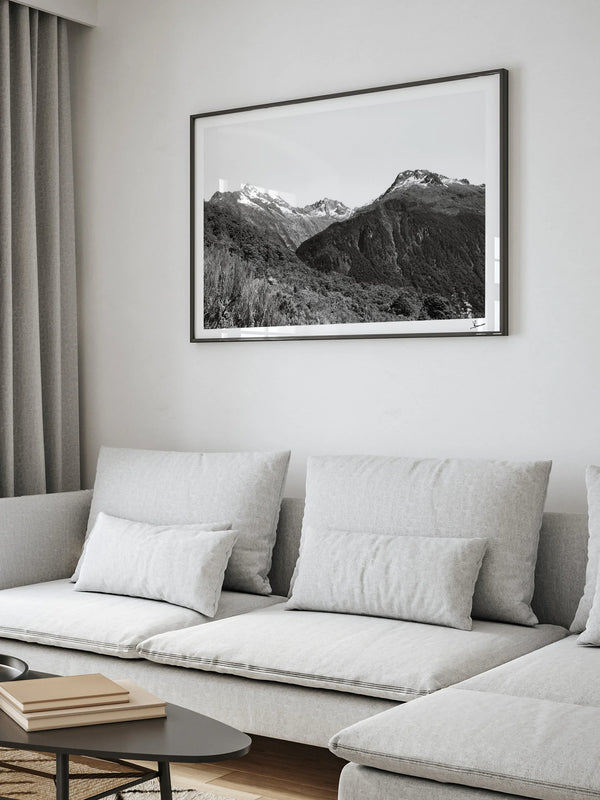 Routeburn Range – Black and White New Zealand Wall Art Print