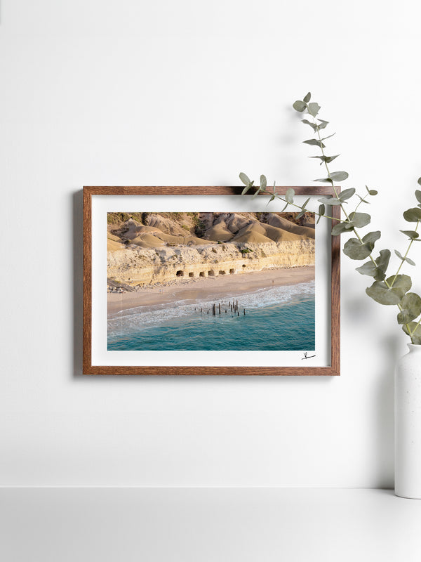 Port Willunga Jetty Pylons 04 – South Australia Wall Art Print