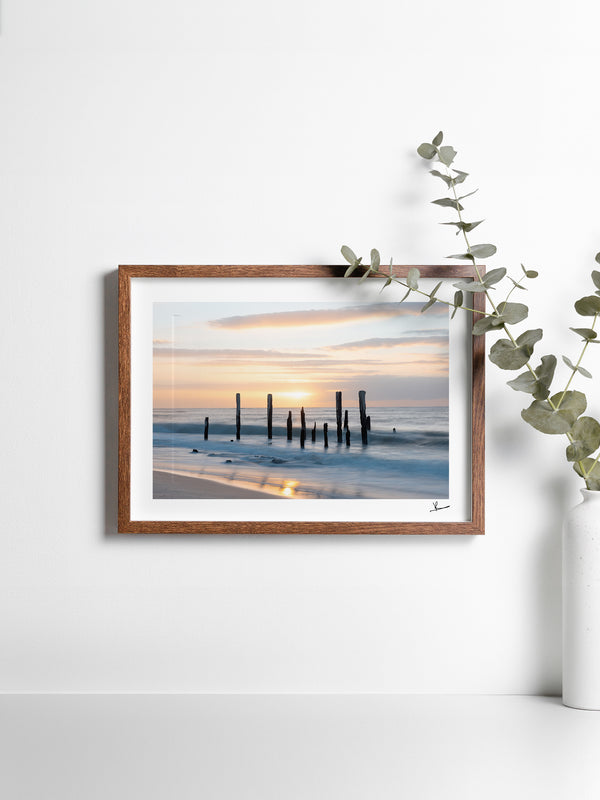 Port Willunga Jetty Pylons 02 – South Australia Wall Art Print