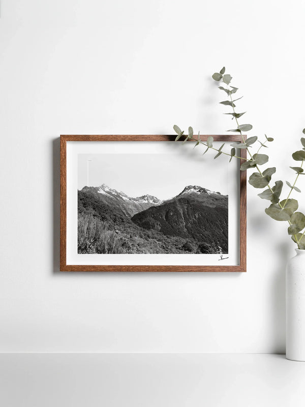 Routeburn Range – Black and White New Zealand Wall Art Print