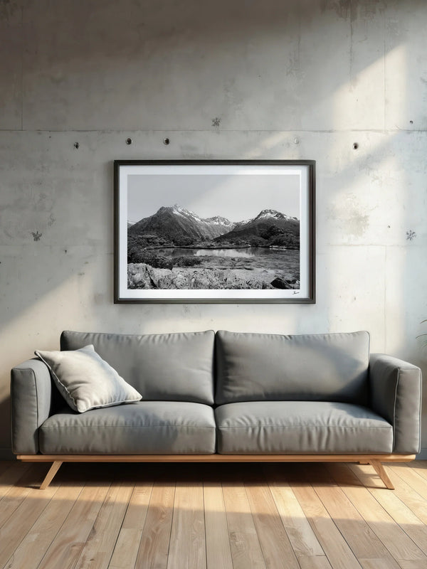 Key Summit 03 – Black & White New Zealand Wall Art Print