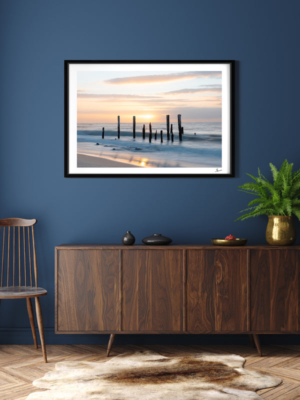 Port Willunga Jetty Pylons 02 – South Australia Wall Art Print