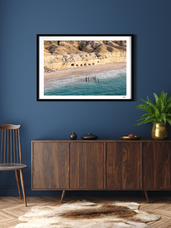 Port Willunga Jetty Pylons 04 – South Australia Wall Art Print