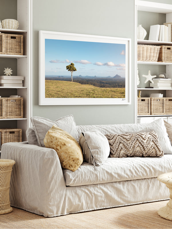 One Tree Hill 01 - Glass House Mountains Wall Art Print