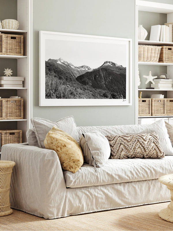 Routeburn Range – Black and White New Zealand Wall Art Print
