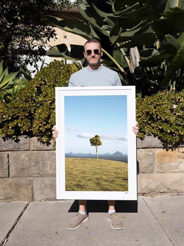 One Tree Hill 02 - Glass House Mountains Wall Art Print