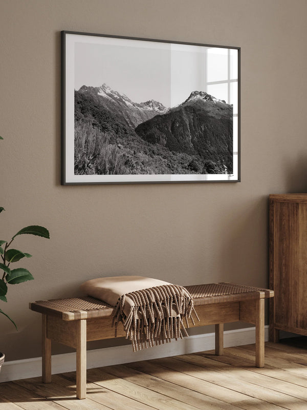 Routeburn Range – Black and White New Zealand Wall Art Print