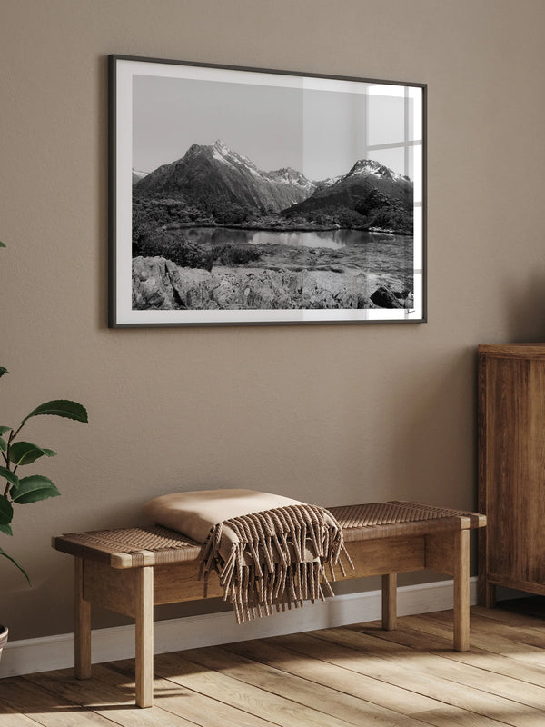 Key Summit 03 – Black & White New Zealand Wall Art Print