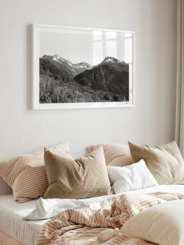 Routeburn Range – Black and White New Zealand Wall Art Print