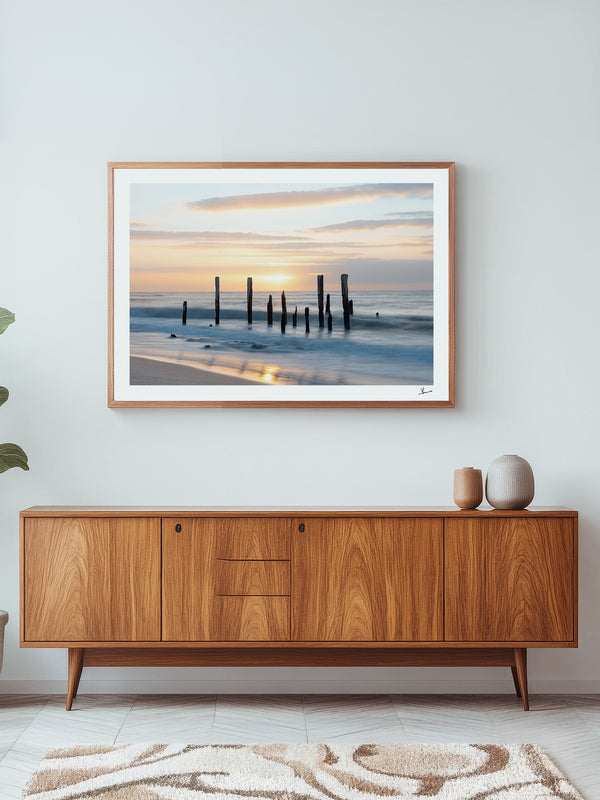 Port Willunga Jetty Pylons 02 – South Australia Wall Art Print