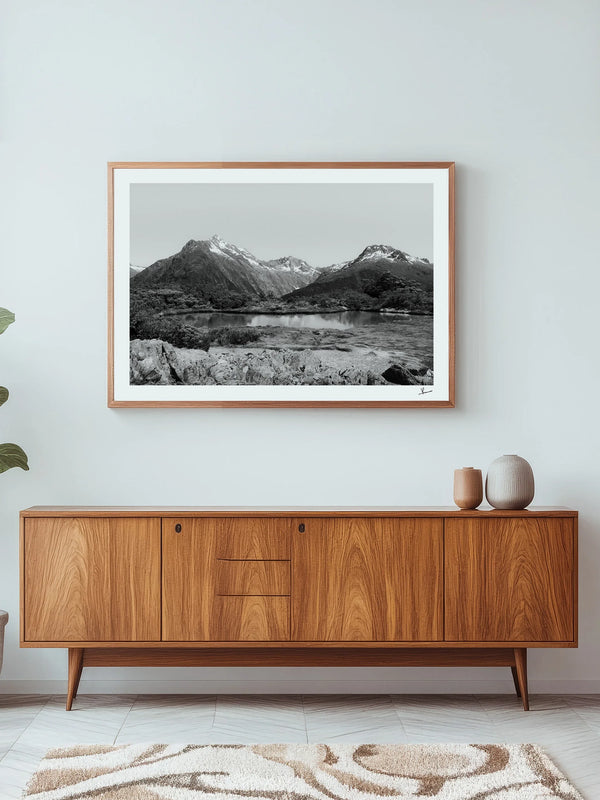 Key Summit 03 – Black & White New Zealand Wall Art Print