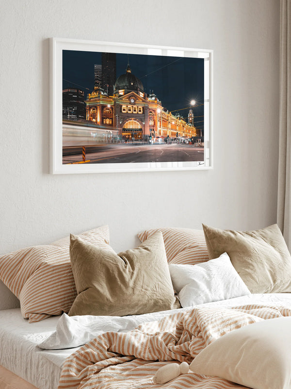 Flinders Street Station (night time) - Wall Art Print