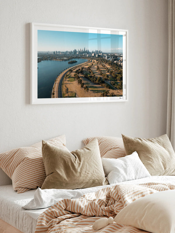 Melbourne Skyline 01 - Albert Park Wall Art Print