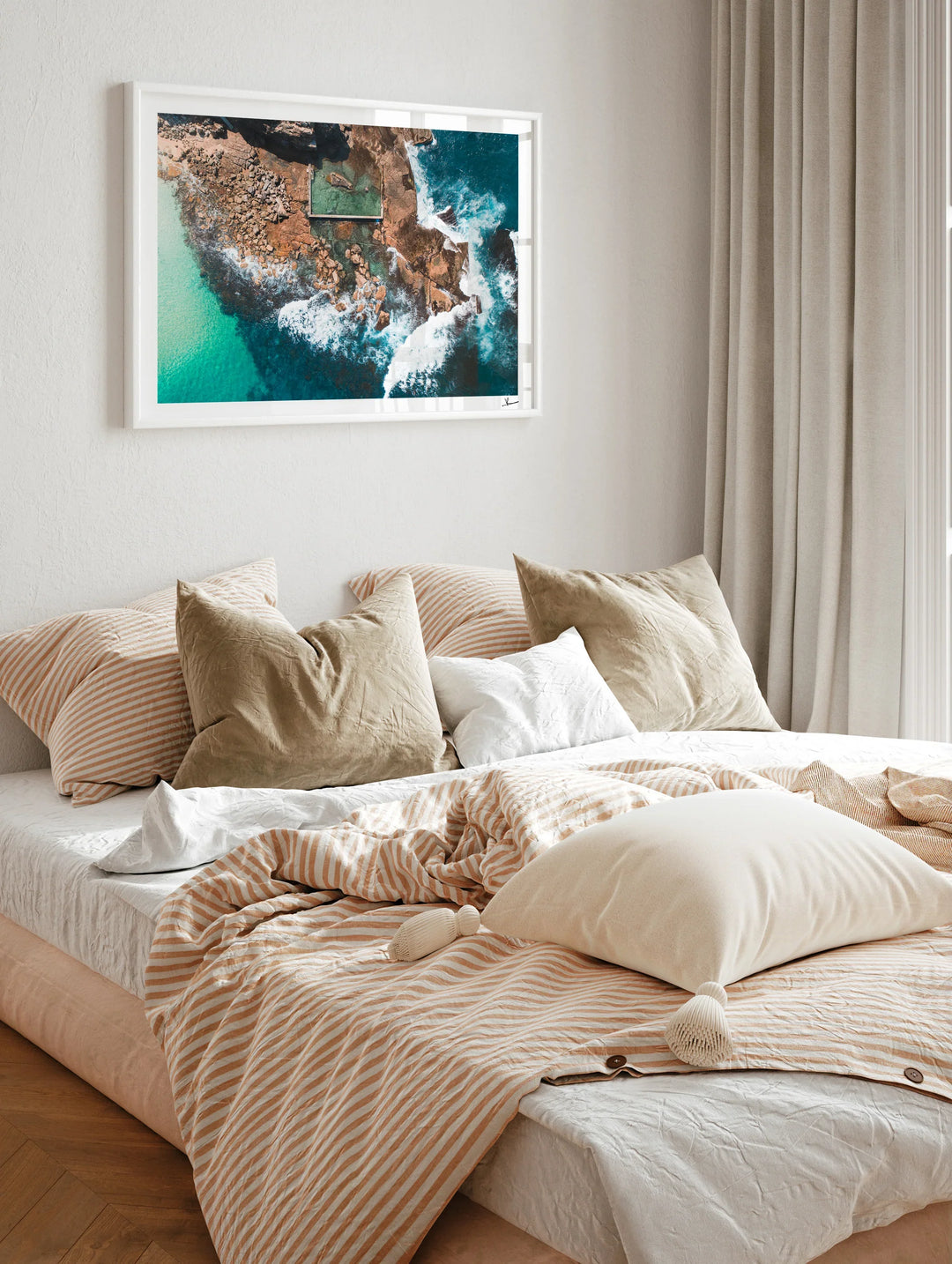 Low Tide Geometry – North Curl Curl Pool Aerial Wall Art Print