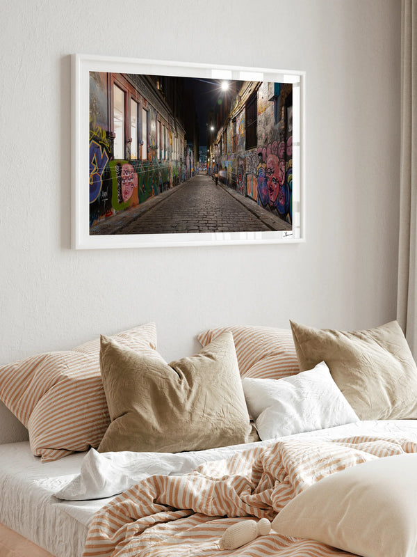 Laneway Lights – Melbourne Street Art Wall Art Print