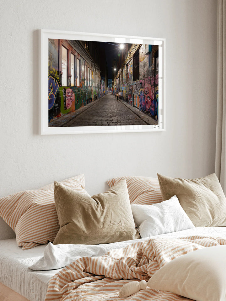 Laneway Lights – Melbourne Street Art Wall Art Print
