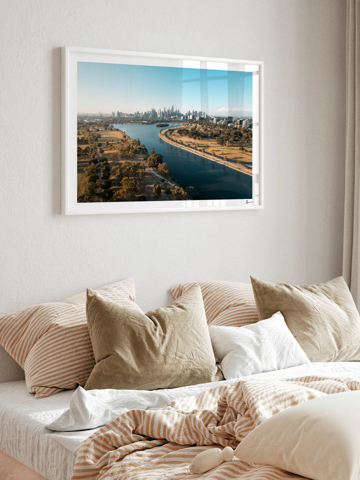 Melbourne Skyline 02 - Albert Park Wall Art Print