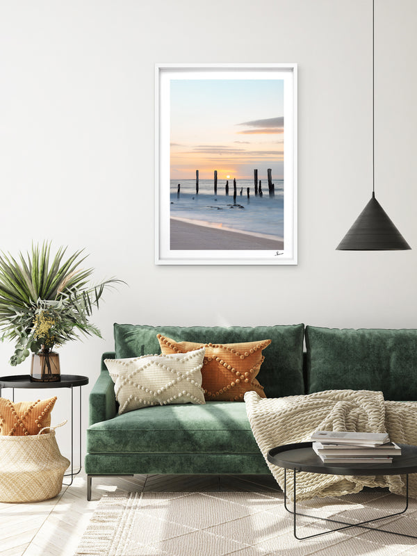 Port Willunga Jetty Pylons 03 – South Australia Wall Art Print