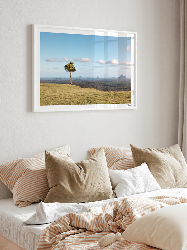 One Tree Hill 01 - Glass House Mountains Wall Art Print