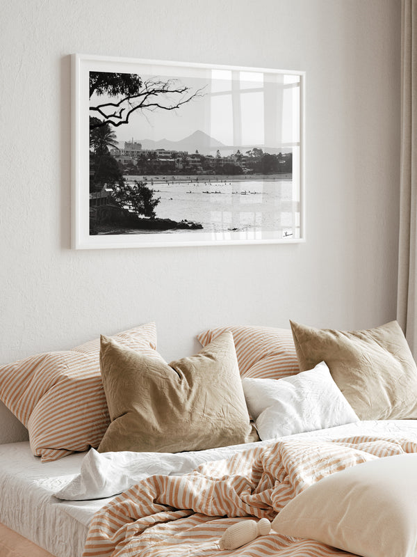 Across the Bay – Noosa Black and White Wall Art Print