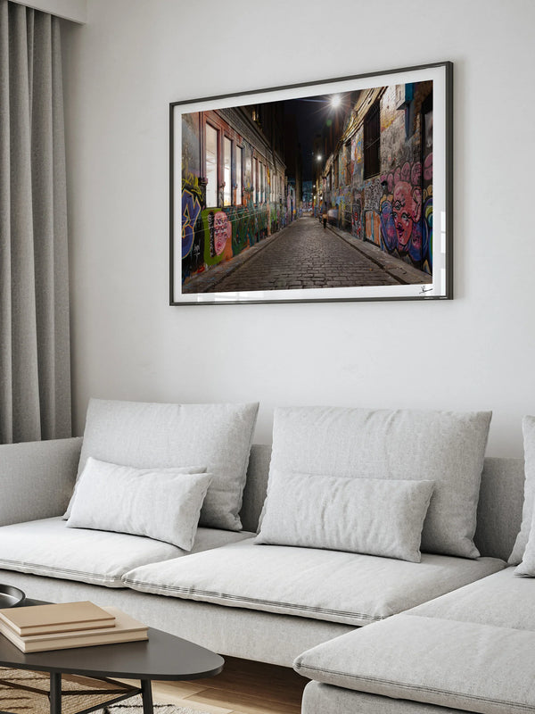Laneway Lights – Melbourne Street Art Wall Art Print