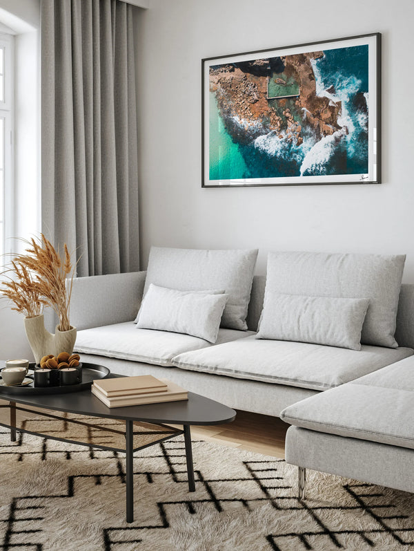 Low Tide Geometry – North Curl Curl Pool Aerial Wall Art Print