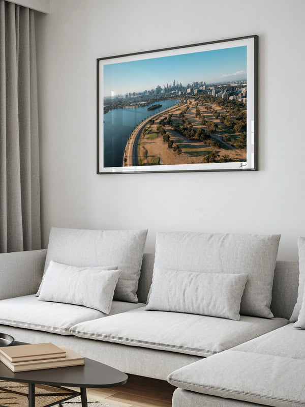 Melbourne Skyline 01 - Albert Park Wall Art Print