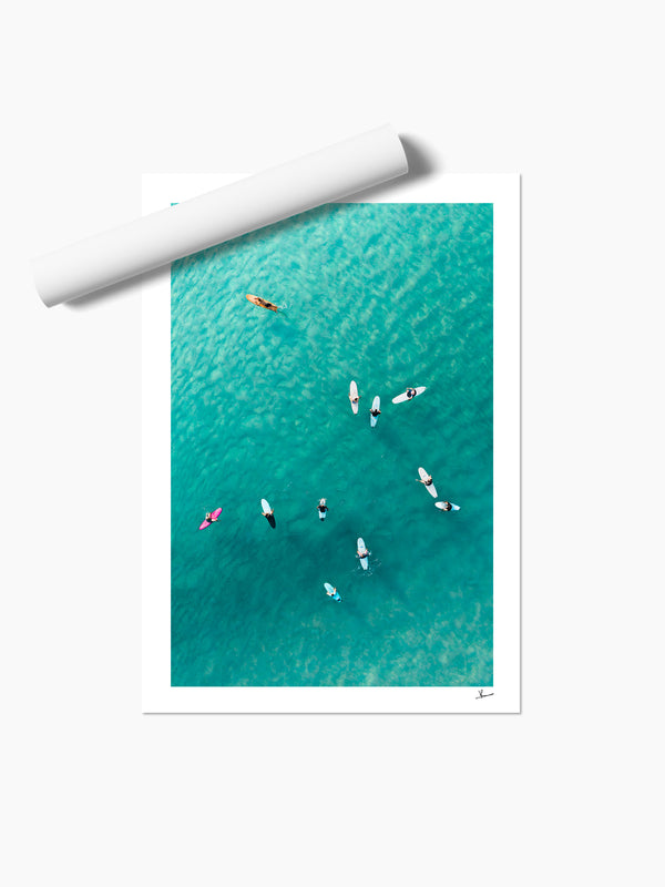 Turquoise Lineup - Bondi Beach Wall Art Print