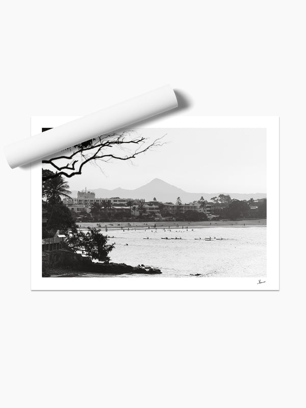 Across the Bay – Noosa Black and White Wall Art Print