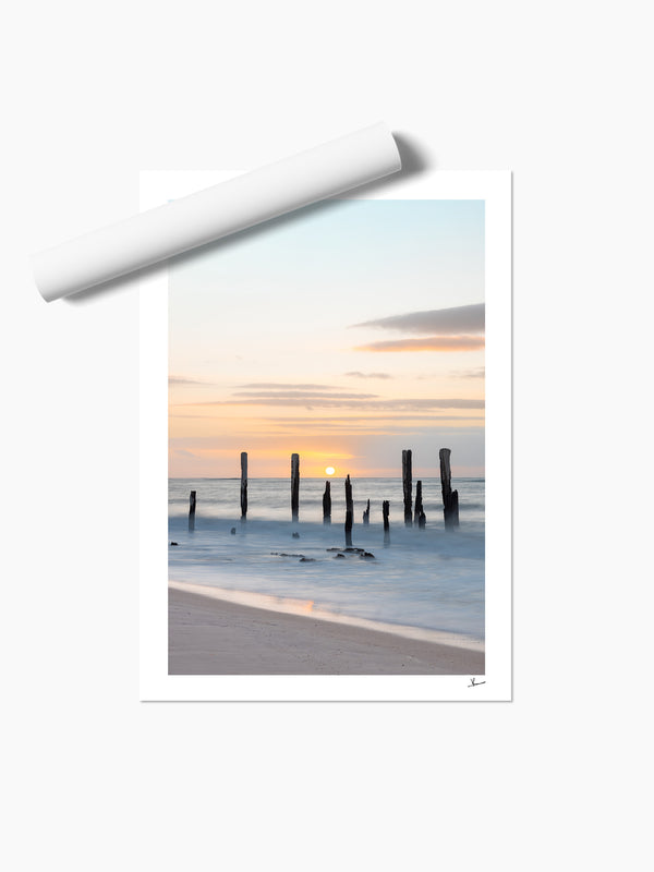 Port Willunga Jetty Pylons 03 – South Australia Wall Art Print