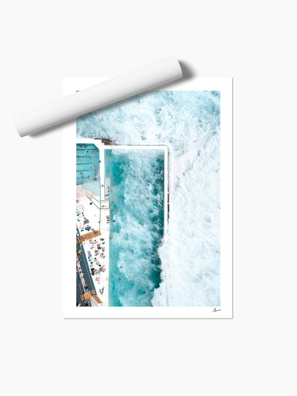 Bondi Icebergs Wipe Out 02 - Wall Art Print