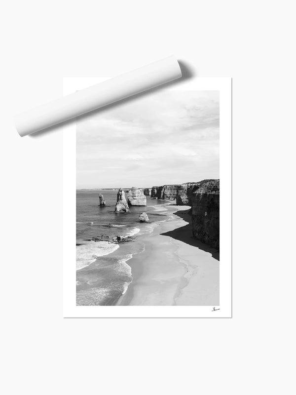 Twelve Apostles 02 (B&W) - Wall Art Print