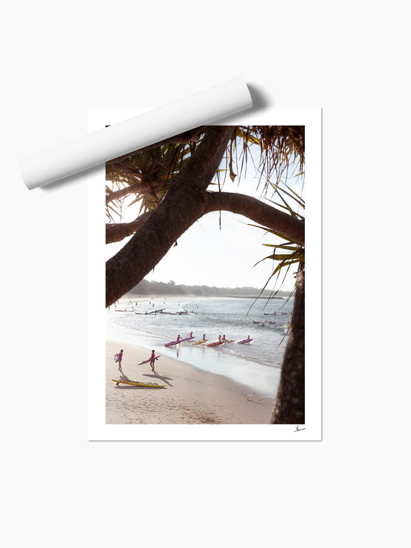 Nippers at Work – Noosa Main Beach Wall Art Print