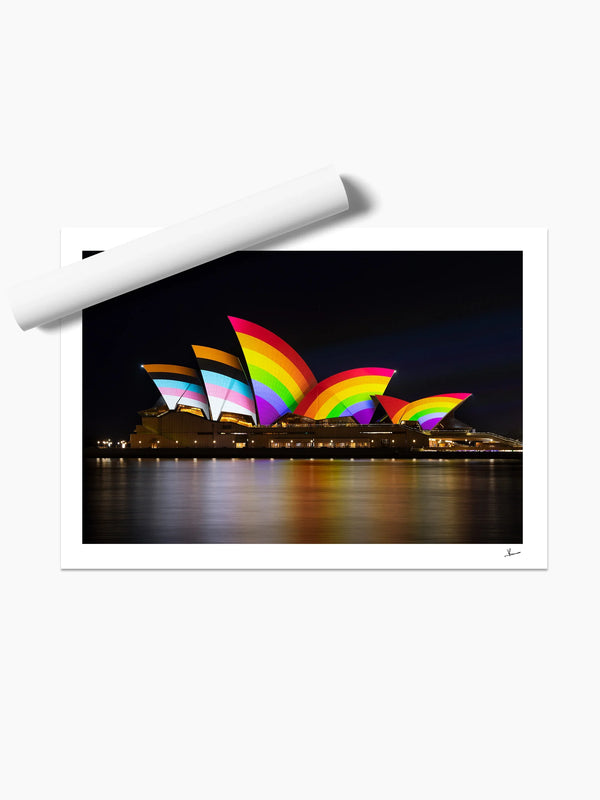 Sydney Opera House Progress Pride Flag - Wall Art Print
