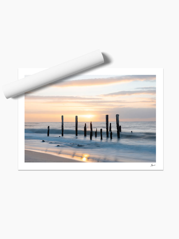 Port Willunga Jetty Pylons 02 – South Australia Wall Art Print