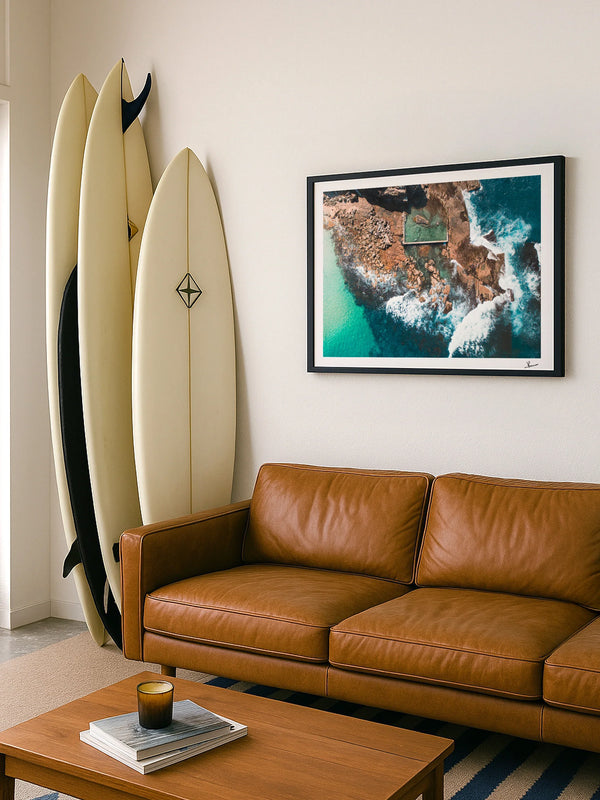 Low Tide Geometry – North Curl Curl Pool Aerial Wall Art Print