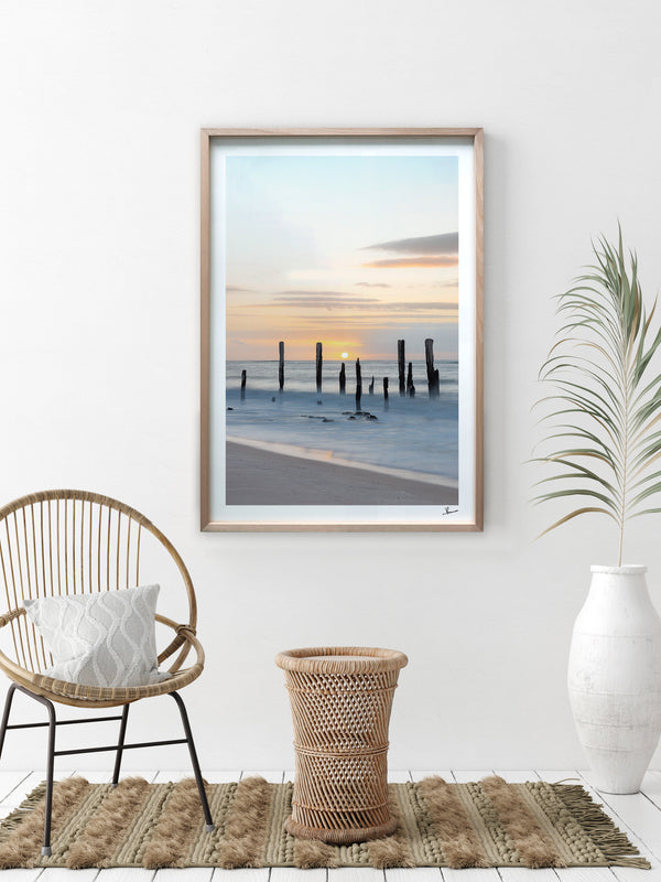 Port Willunga Jetty Pylons 03 – South Australia Wall Art Print