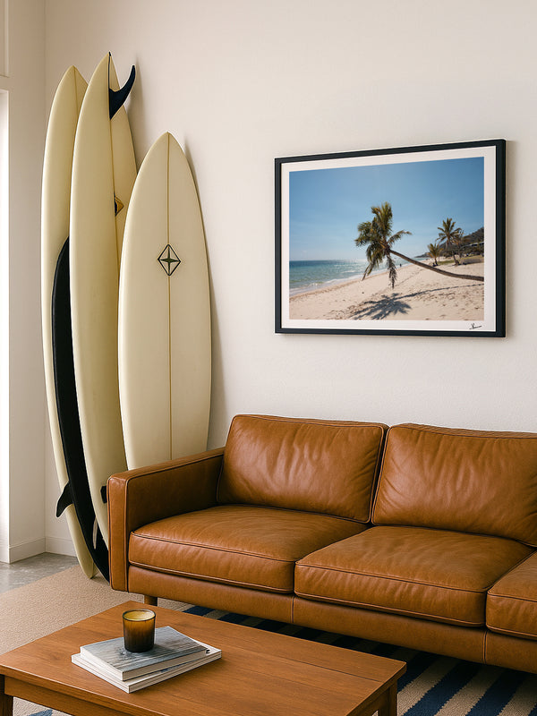Tanga Leaning Palm - Moreton Island Wall Art Print
